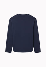 Kambo henley côtelé à manches longues pour homme, Bleu marine - BM24974