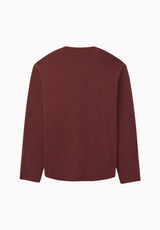 Kambo henley côtelé à manches longues pour homme, Acajou rouge - BM24974