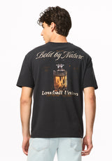 Trevano t-shirt à motif vintage au dos pour homme, Noir - BM24978