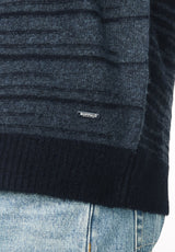 Willis Men's Textured Stripe Crew Neck Sweater, Naval Academy - BM24982
