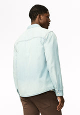 Simon chemise surdimensionnée en denim pour homme, Délavage bleu pâle - BM26290