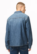 Simon chemise surdimensionnée en denim pour homme, Denim bleu - BM26291