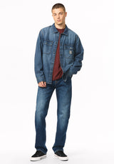 Simon chemise surdimensionnée en denim pour homme, Denim bleu - BM26291