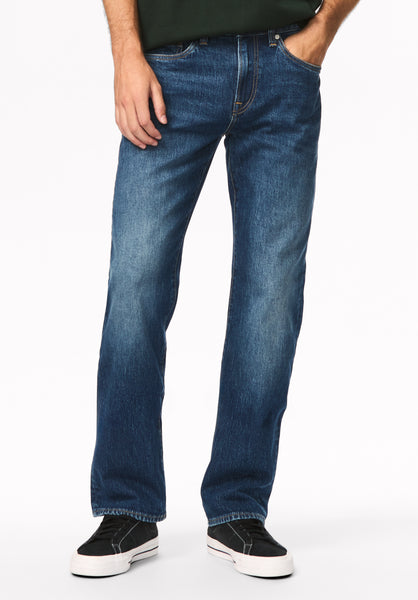 Driven jean droit décontracté pour homme, Usé authentique - BM26299