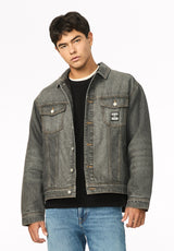 Joe veste surdimensionnée en denim extensible pour homme, Noir - BM26304