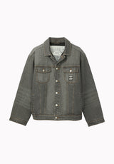 Joe veste surdimensionnée en denim extensible pour homme, Noir - BM26304