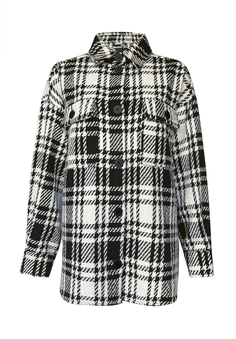 Buffalo David Bitton Liesel Black And White Glen Plaid Women's Shacket - JK0011F  