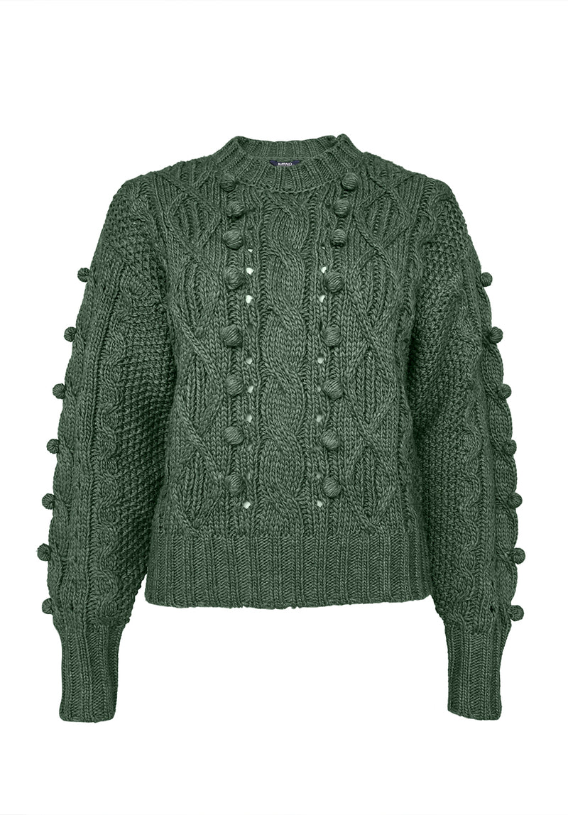 Buffalo David Bitton Larsa Dark Green Women's Crew Neck Sweater - SW0021F  