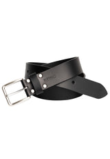 Buffalo David Bitton Smooth Full Grain Black Buffalo Leather Belt - BB1001C04 Color BLACK