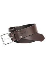 Buffalo David Bitton Smooth Full Grain Brown Buffalo Leather Belt - BB1001C13 Color BROWN