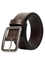 Buffalo David Bitton Textured Full Grain Brown Buffalo Leather Belt - BB1002C03 Color BROWN