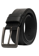 Buffalo David Bitton Full Grain Black Buffalo Leather Belt - BB1003C04 Color BLACK