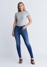 Jean taille mi-haute et coupe skinny pour femme Alexa, bleu - BL15669