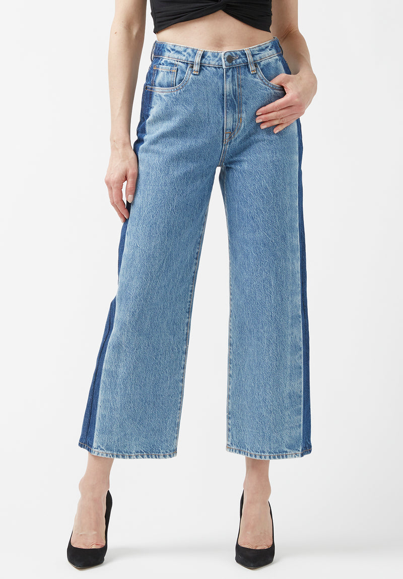 Buffalo David Bitton Addisson High Rise Wide Leg Cropped Women’s Jeans - BL15896 Color INDIGO