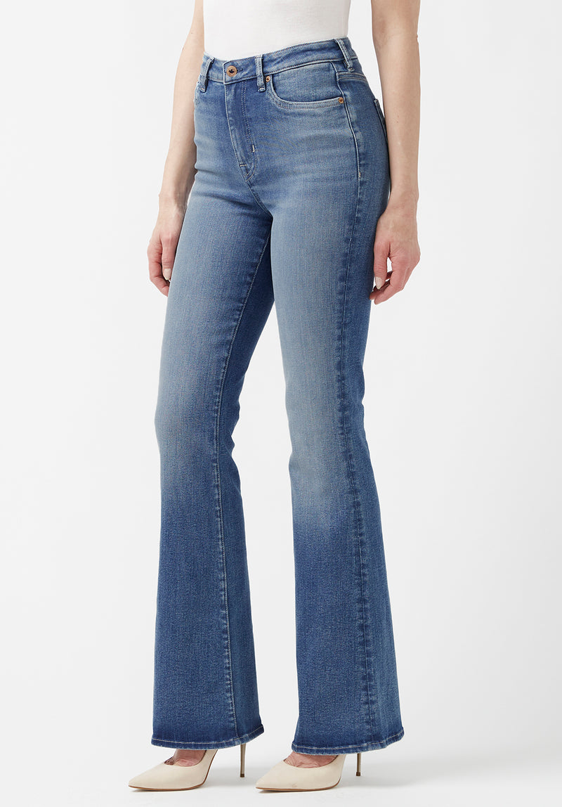 Flare leg blue jeans deals