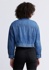 Buffalo David BittonTeagan Women's Boxy Denim Jacket in Authentic Blue - BL15957 Color INDIGO