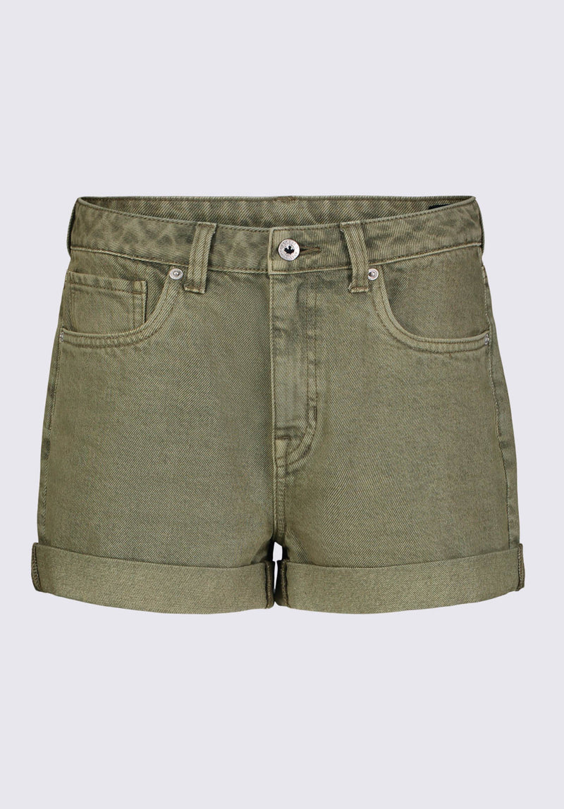 Buffalo David BittonGoldie Women's High Rise Shorts in Green wash - BL15963 Color ALOE