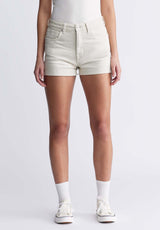 Buffalo David BittonGoldie Women's High Rise Shorts in Beige Distressed Wash - BL15964 Color SANDSHELL