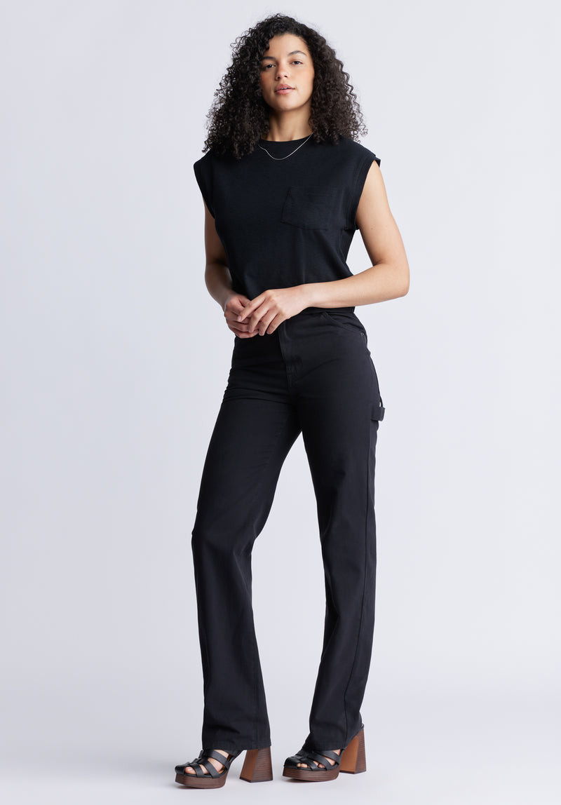 Pantalon noir taille tres haute sale