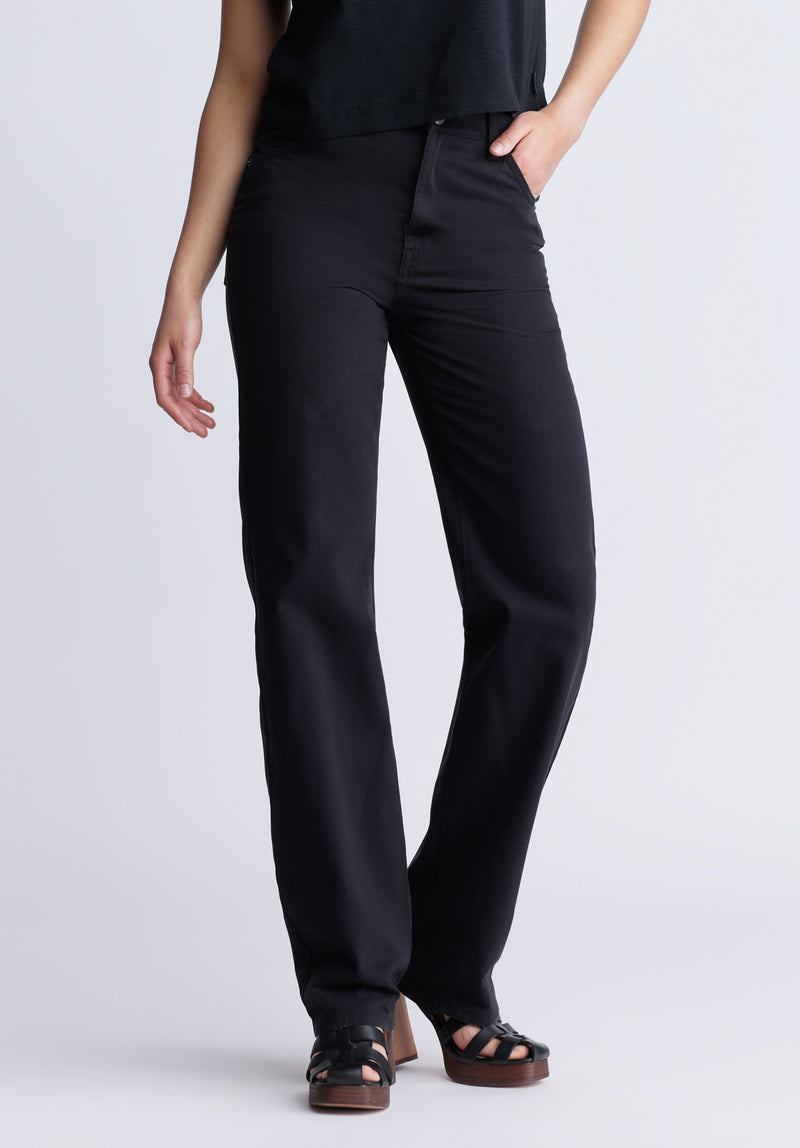 Super High-Rise Loose Straight Jane Women's Pants, Black - BL15966