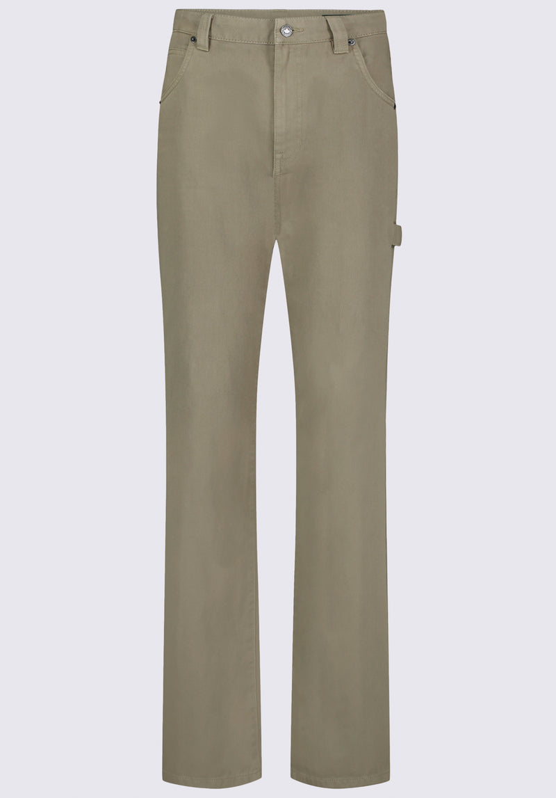 Pantalon droit et large pour femme à taille très haute Jane, vert olive - BL15966