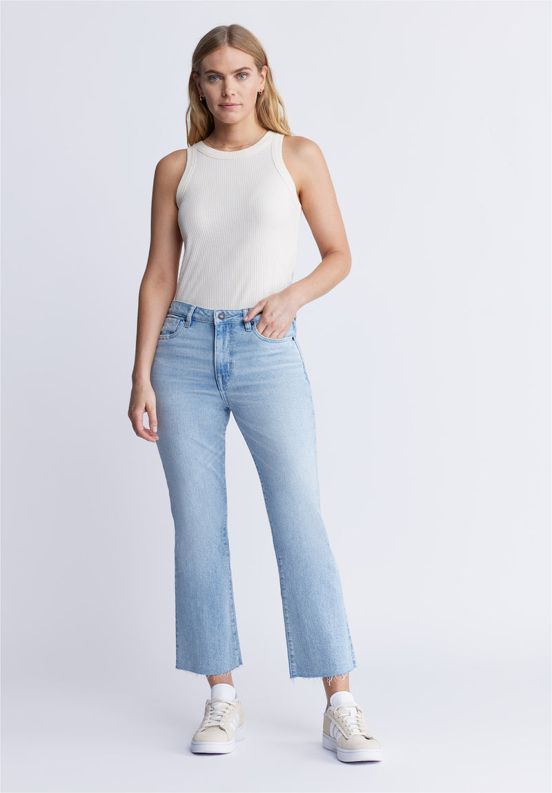 White kick crop jeans sales