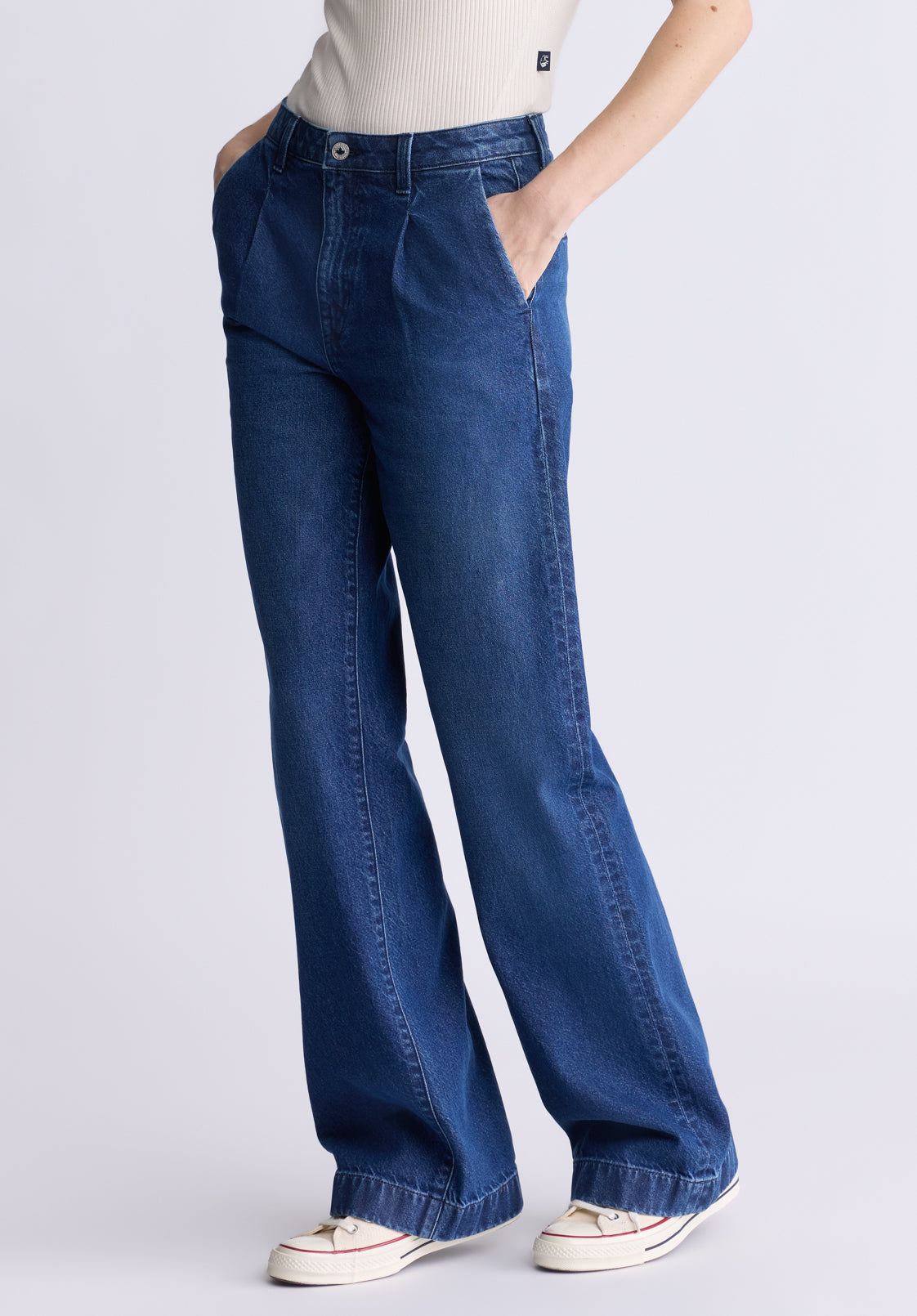 Jean Flare Evasé Femme Fcuk – Taille 6, Taille Basse, Délavage Moyen, Denim