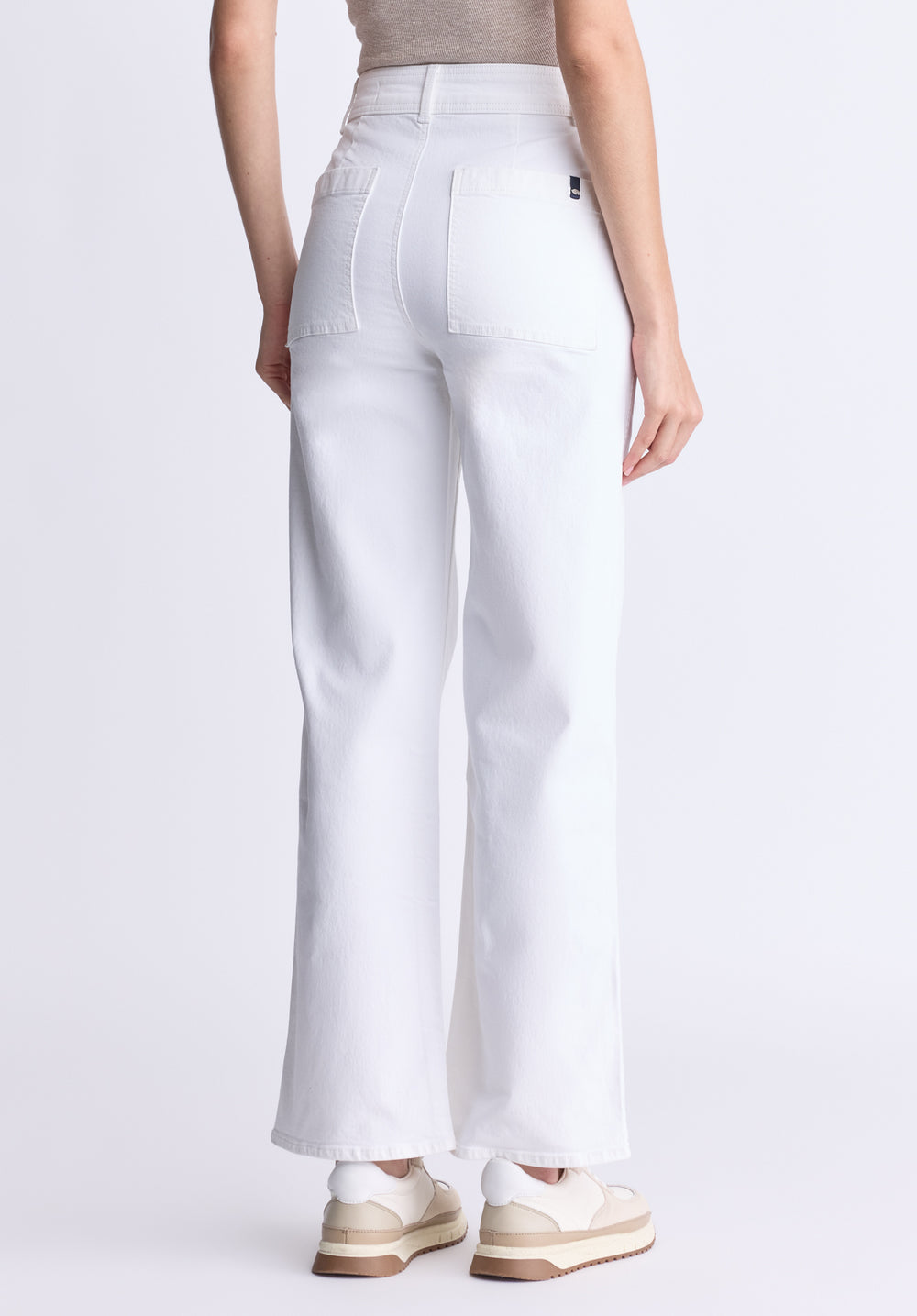 High Rise Wide Leg Adele Women's Soft Wash Jeans, White – Buffalo