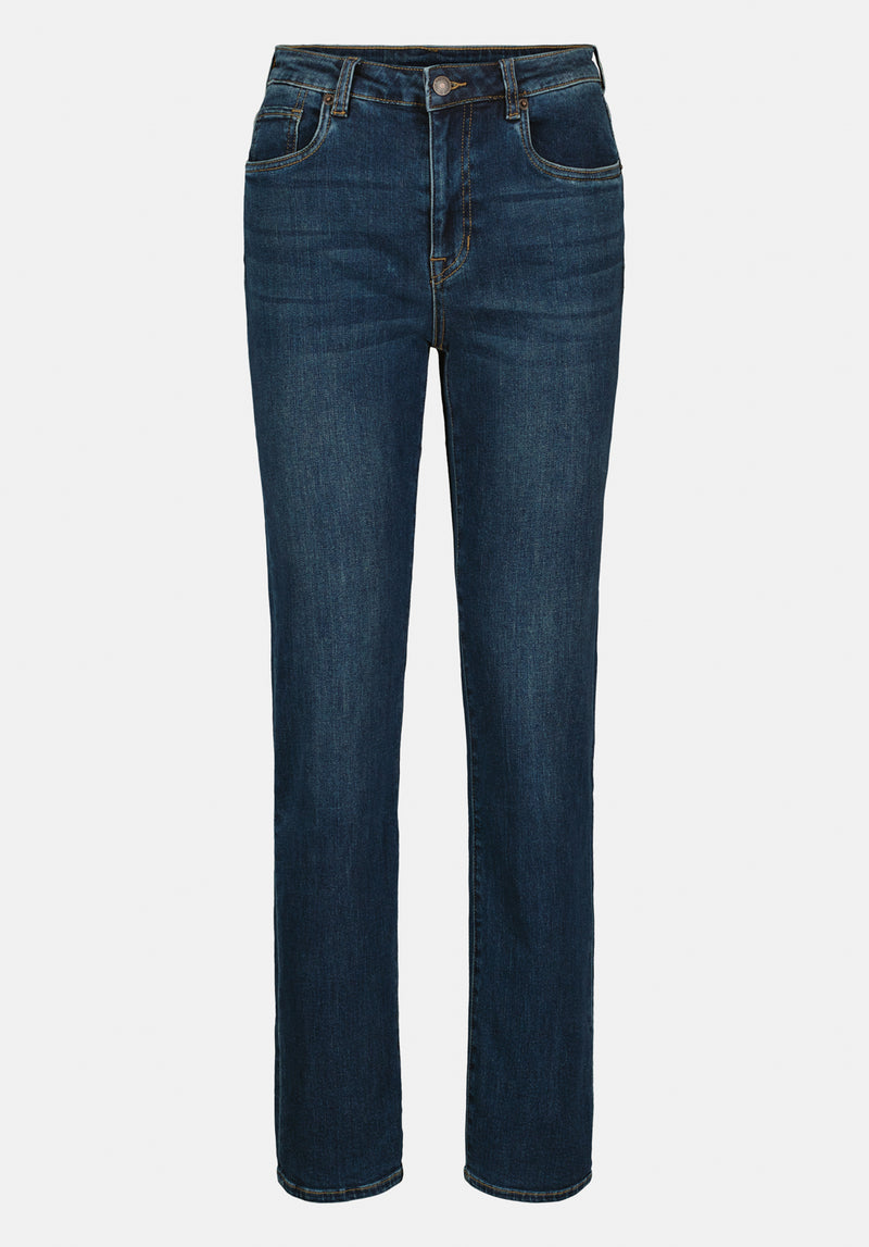 High Rise Straight Jayden Women's Jeans, Indigo Contrast - BL16062