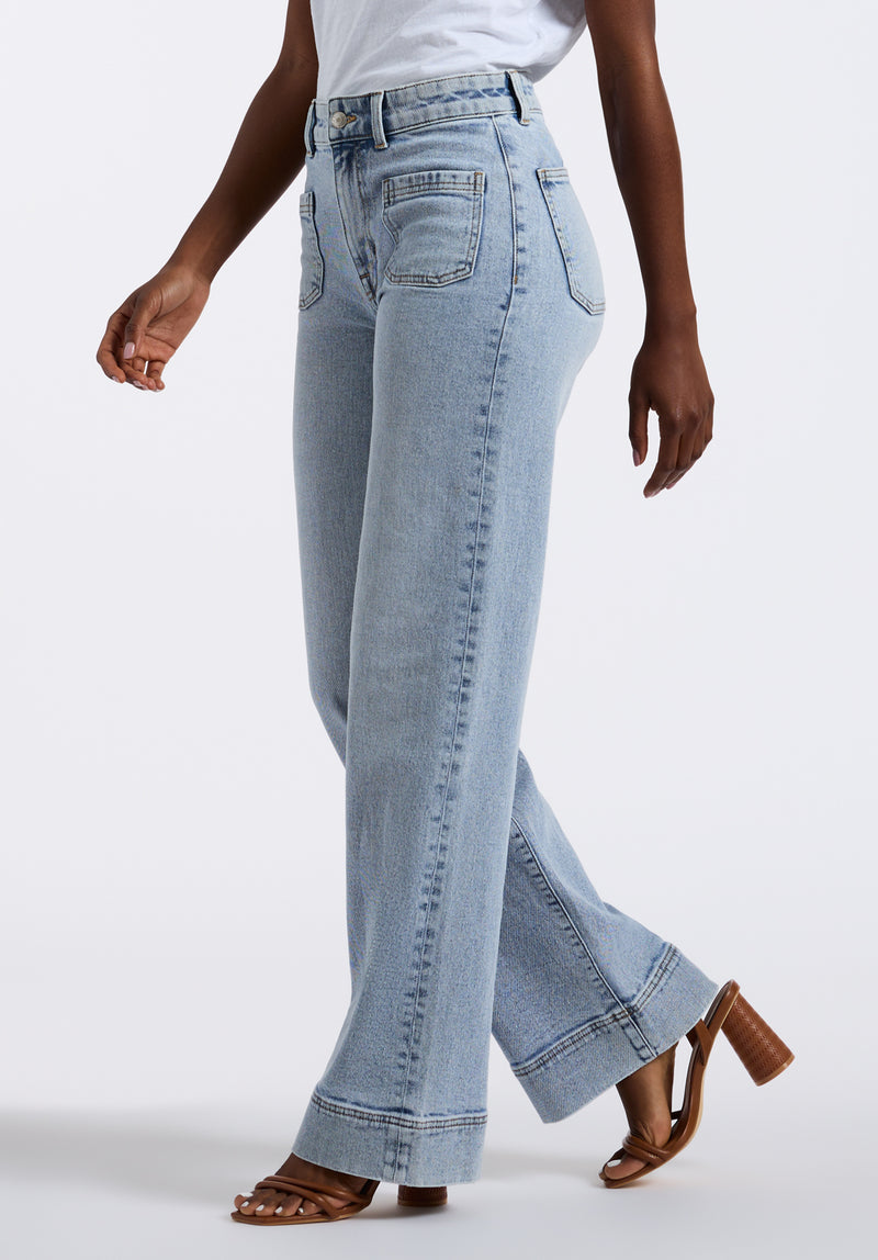 Buffalo David Bitton High Rise Wide Leg Addie Women's Jeans color INDIGO