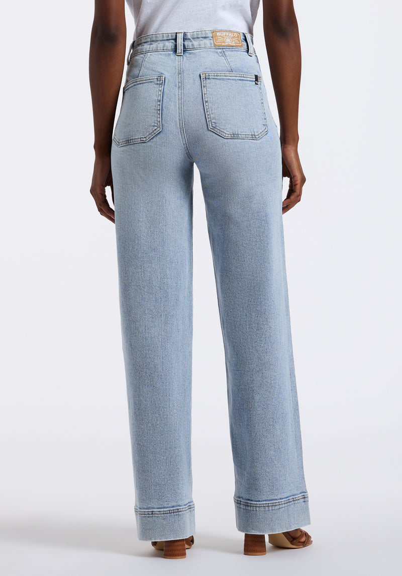 Buffalo David Bitton High Rise Wide Leg Addie Women's Jeans color INDIGO