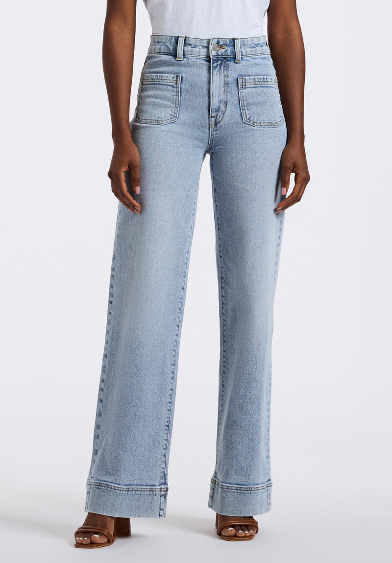 Buffalo David Bitton High Rise Wide Leg Addie Women's Jeans color INDIGO