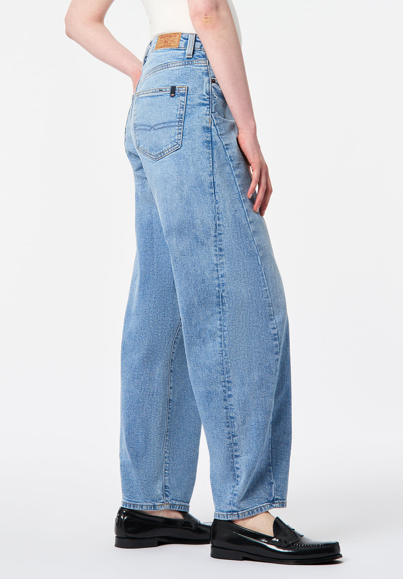 High Rise Barrel Barbara Women's Jeans, Vintage Blue - BL16072