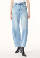 High Rise Barrel Barbara Women's Jeans, Vintage Blue - BL16072