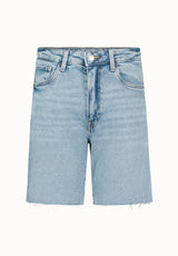 Bambi Women's High Rise Bermuda, Vintage Blue - BL16079