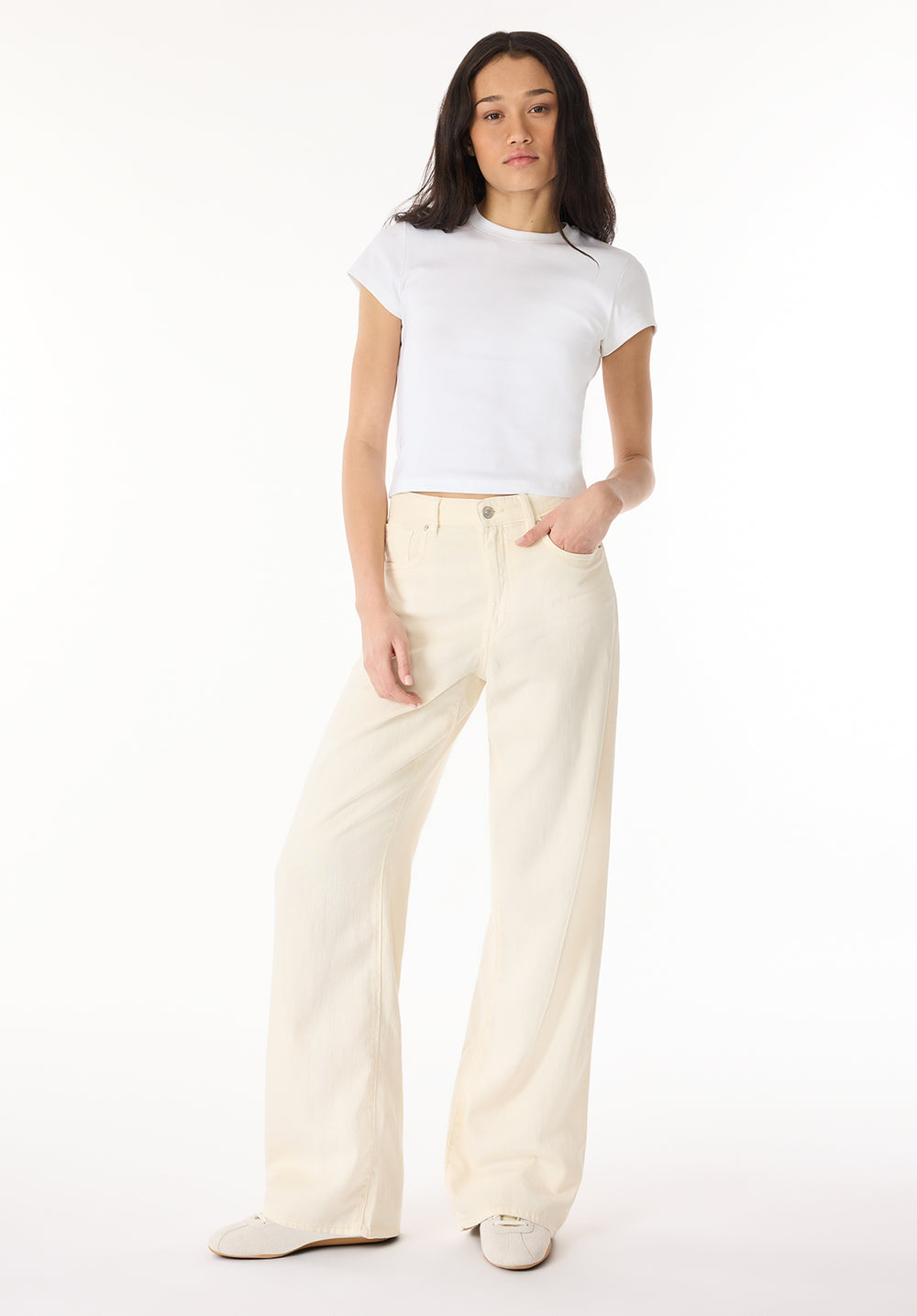 High Rise Wide Leg Addie Women's Pants, Vanilla Ice – Buffalo Jeans CA