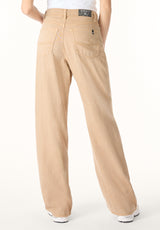 High Rise Wide Leg Addie Women's Pants, Almond Beige - BL16083