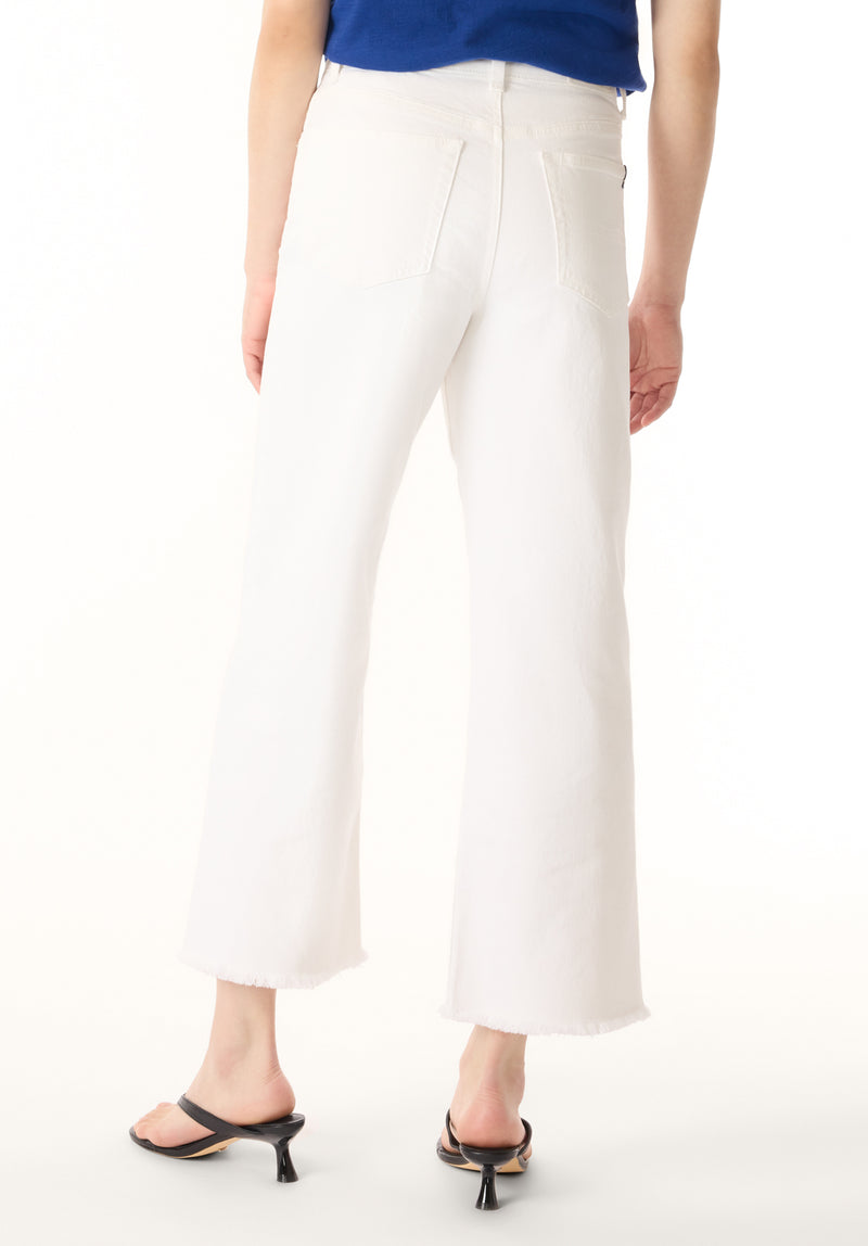 High Rise Wide Leg Cropped Addisson Women's Pants, White – Buffalo