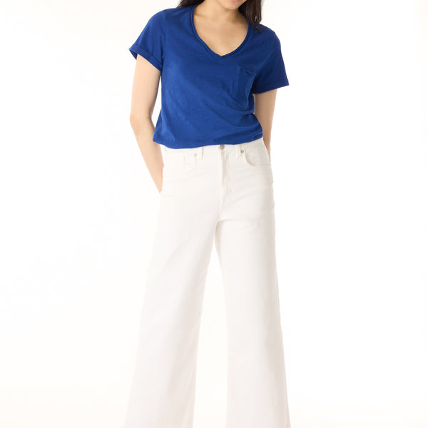 High Rise Wide Leg Cropped Addisson Women's Pants, White – Buffalo