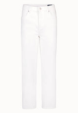 Pantalon droit taille haute Jayden pour femme, Blanc - BL16085
