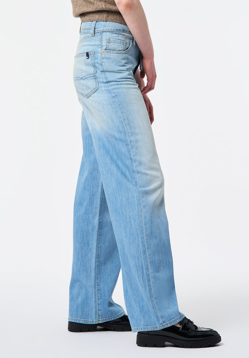 High Rise Wide Leg Alecia Women's Lightweight Jeans color INDIGO