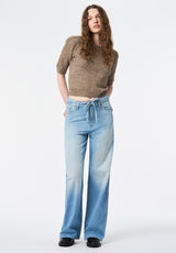 High Rise Wide Leg Alecia Women's Lightweight Jeans color INDIGO