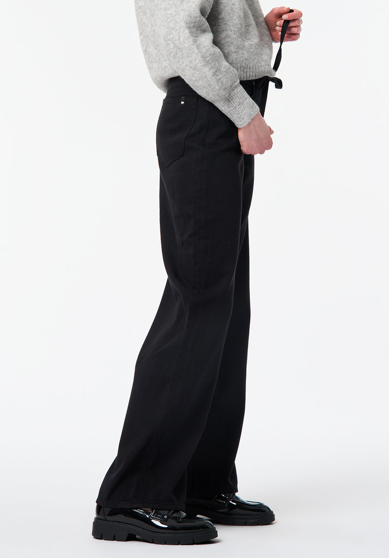High Rise Wide Leg Alecia Women's Pants color BLACK