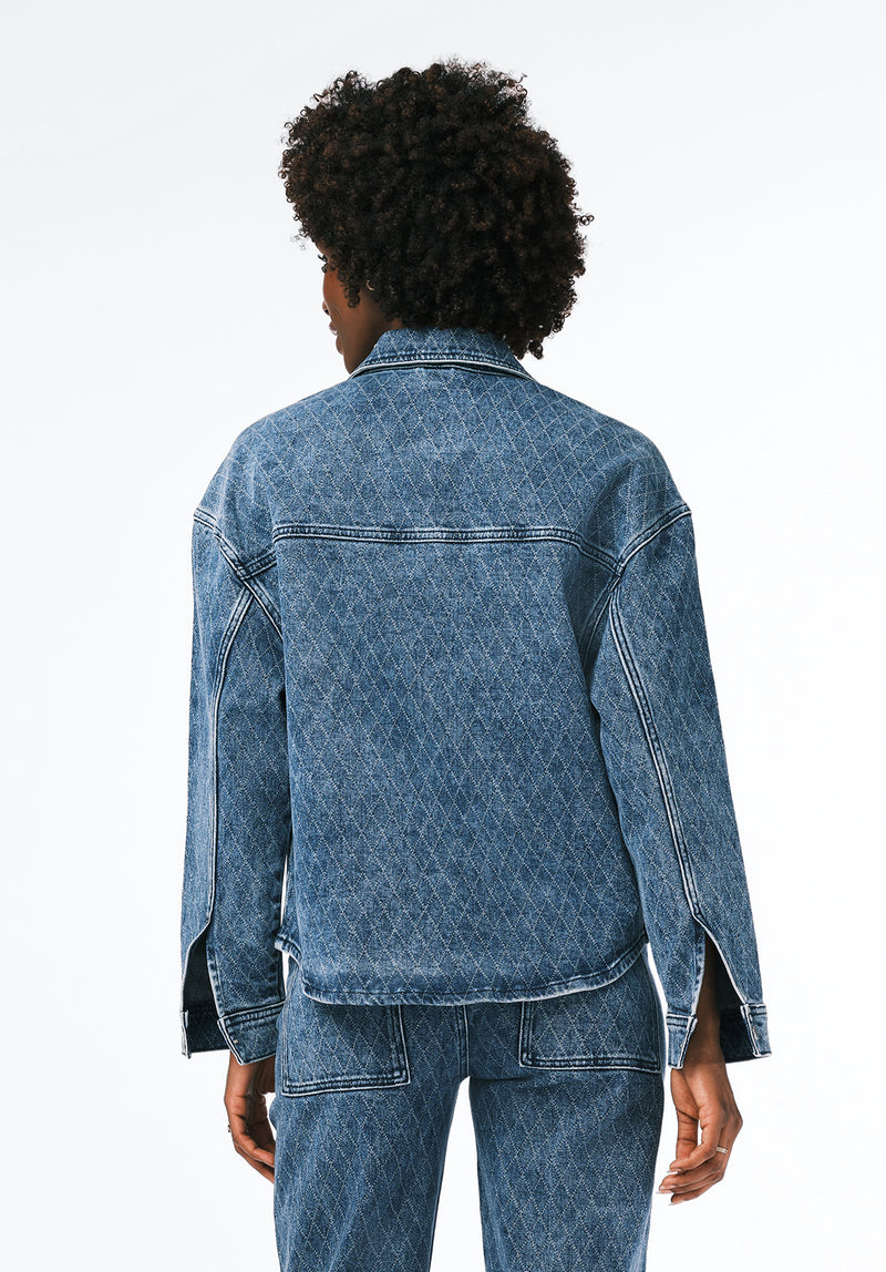 Tessa Women's Boxy Denim Jacket color INDIGO