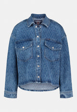 Tessa Women's Boxy Denim Jacket color INDIGO