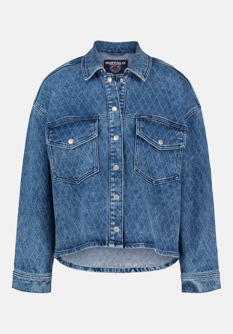 Tessa Women's Boxy Denim Jacket color INDIGO