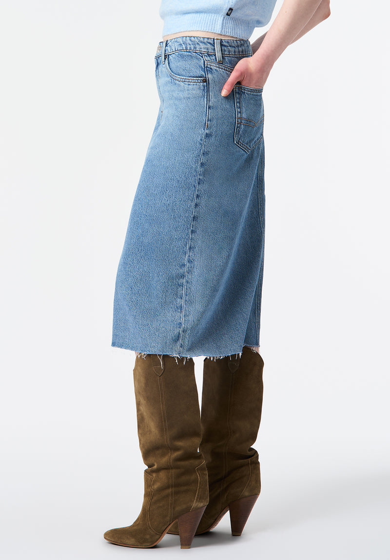 Mid Length Skirt Sally color INDIGO