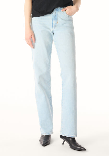 Mariah Women’s Mid Rise Straight Jeans, Light Vintage Wash - BL16206