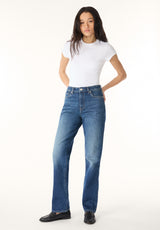 Mariah Women’s Mid Rise Straight Jeans, Authentic Wash - BL16208