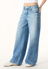 Amelia Women’s Mid Rise Wide Leg Jeans, Contrast Sanded - BL16210